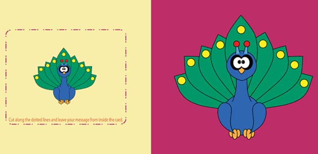 Peacock (Printable Card for Kids)
