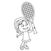 Badminton Player - Colouring Page