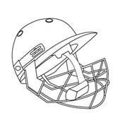 Cricket Helmet - Colouring Page