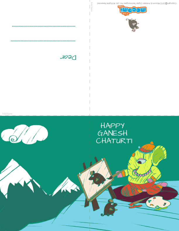 Happy Ganesh Chaturthi! 03 (Printable Card for Kids)