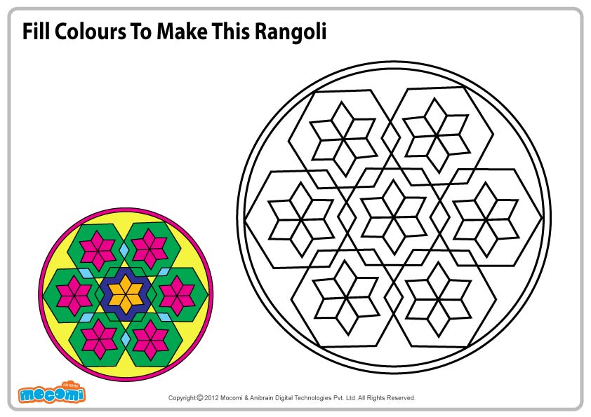 Rangoli Design – Colouring Page