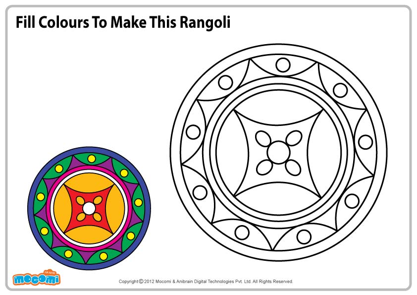 Pattern for Rangoli – Colouring Page