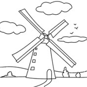 Wind Mill - Colouring Page