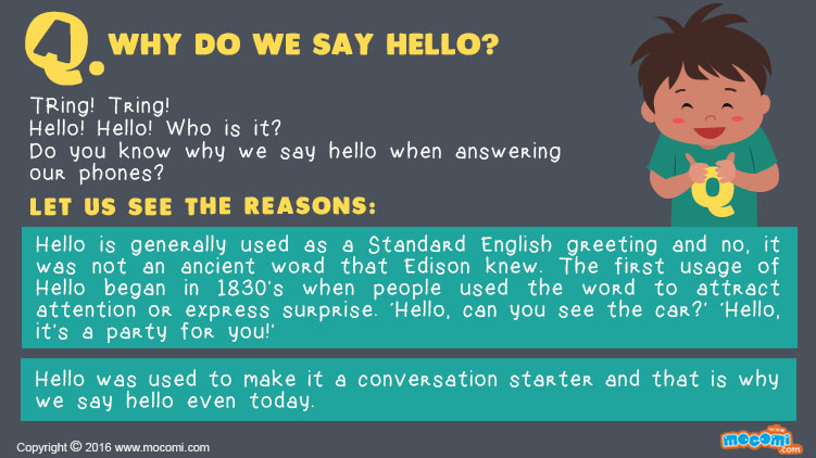 Why do we say Hello?